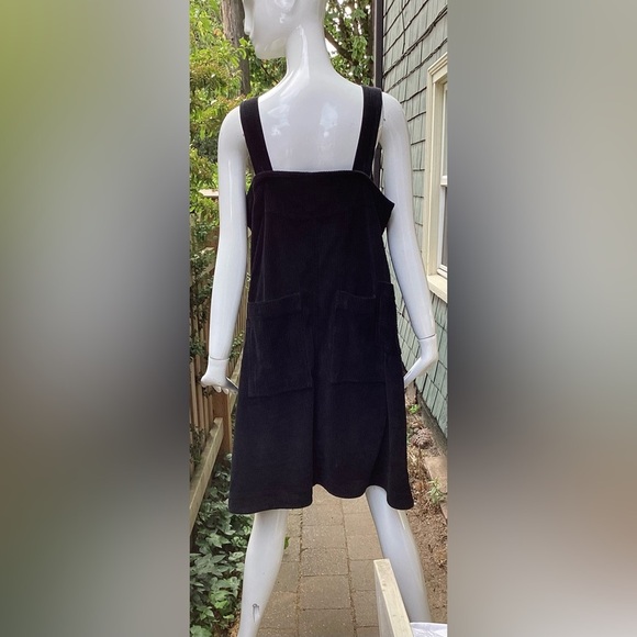 McVerdi black cotton  corduroy pinafore dress lg - Picture 5 of 15